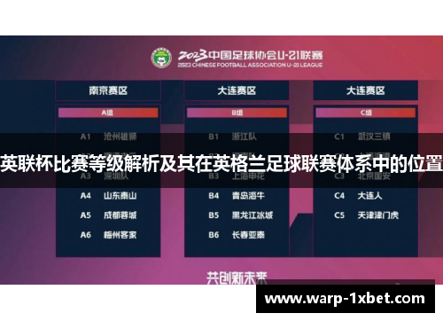 英联杯比赛等级解析及其在英格兰足球联赛体系中的位置